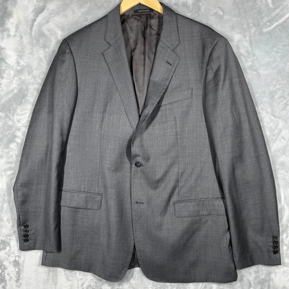 Emporio Armani G Line Blazer Mens 56 Charcoal Super 130s Virgin Wool W1VGUD